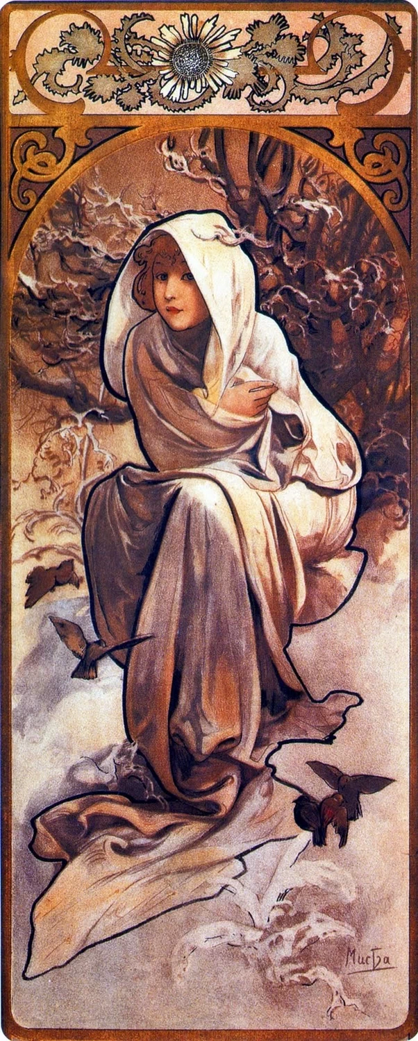 Alfons Mucha - 108, Le stagioni, 1897. L'inverno
